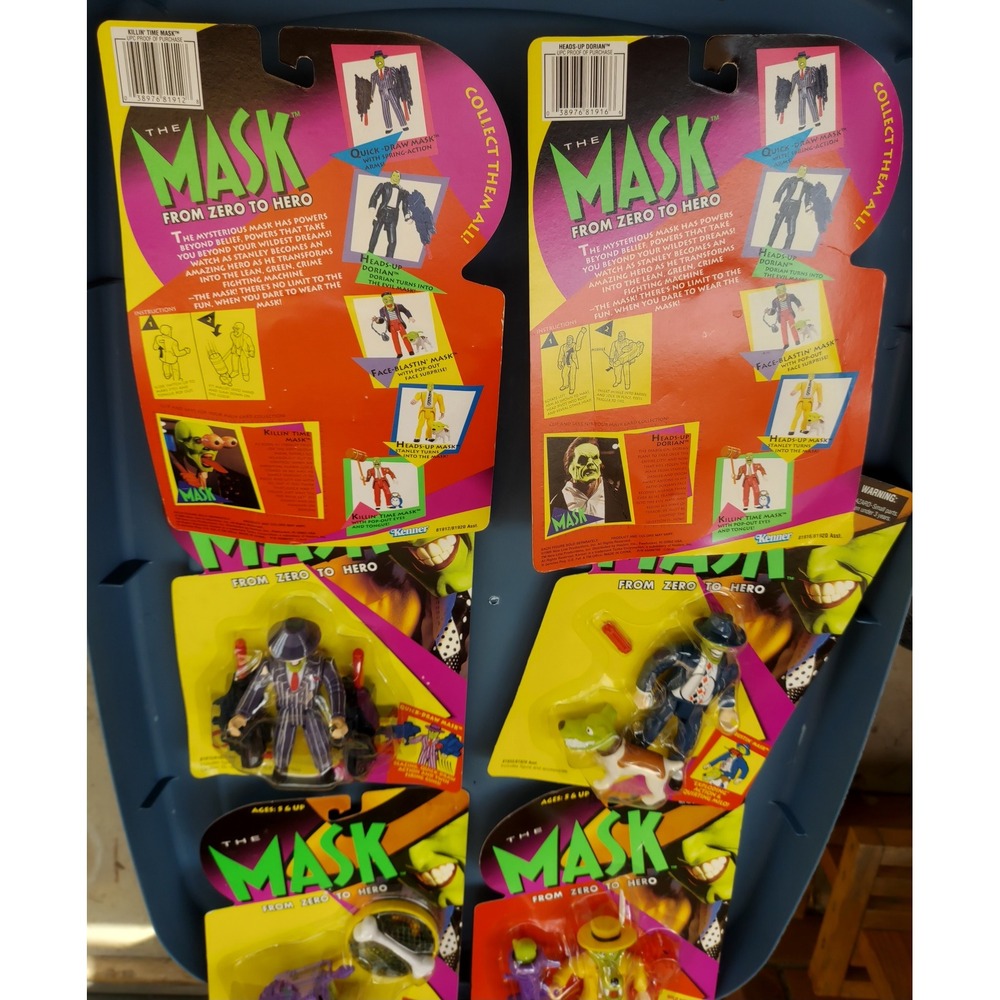 Vintage Kenner The Mask Action Figure Lot 6pc Milo Dorian Wild Wolf 1990s NIP